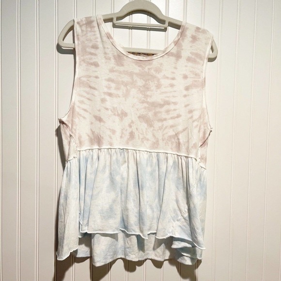 Free People Tie Dye Anytime Peplum Tank Size Small - Picture 2 of 6